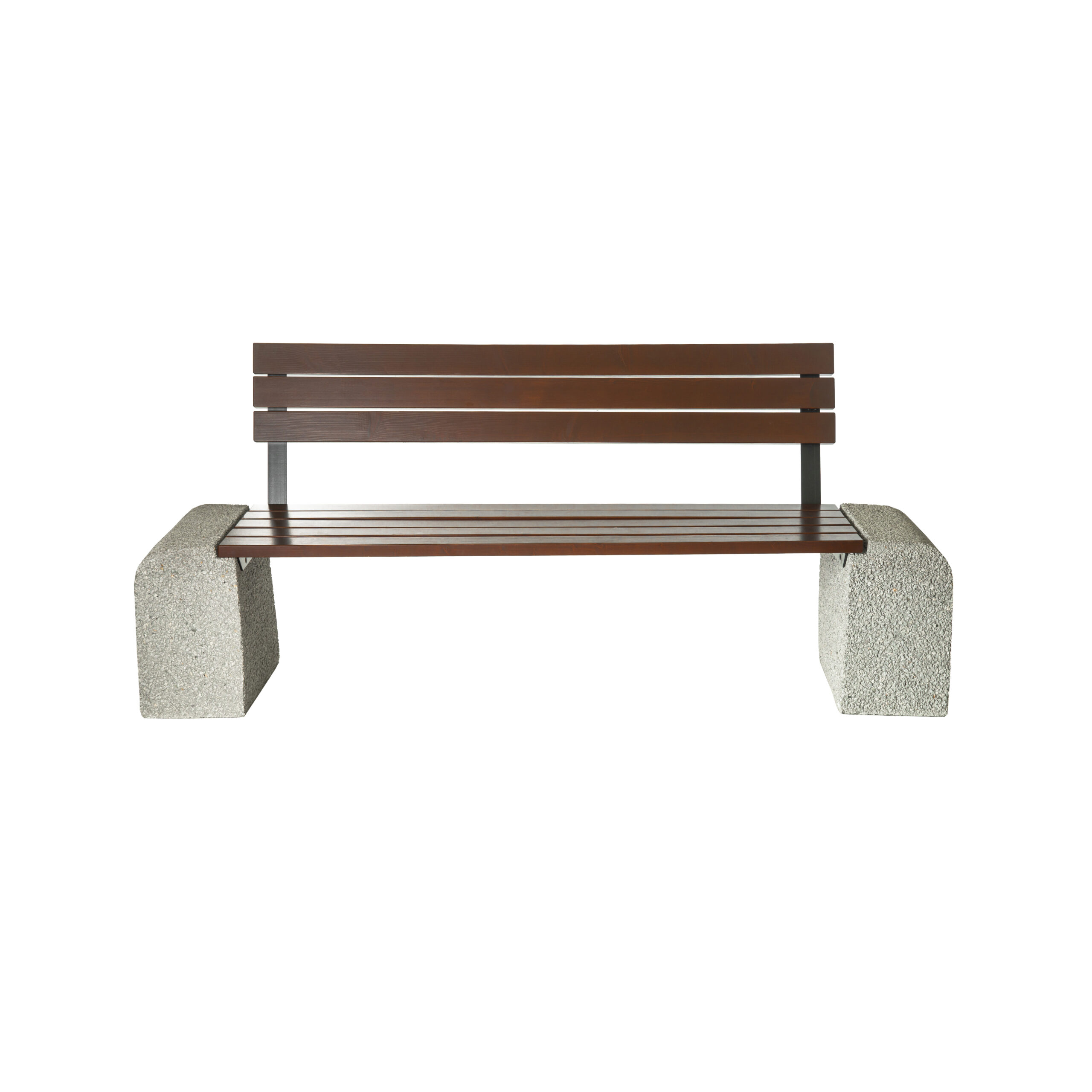 concrete bench with backrest
