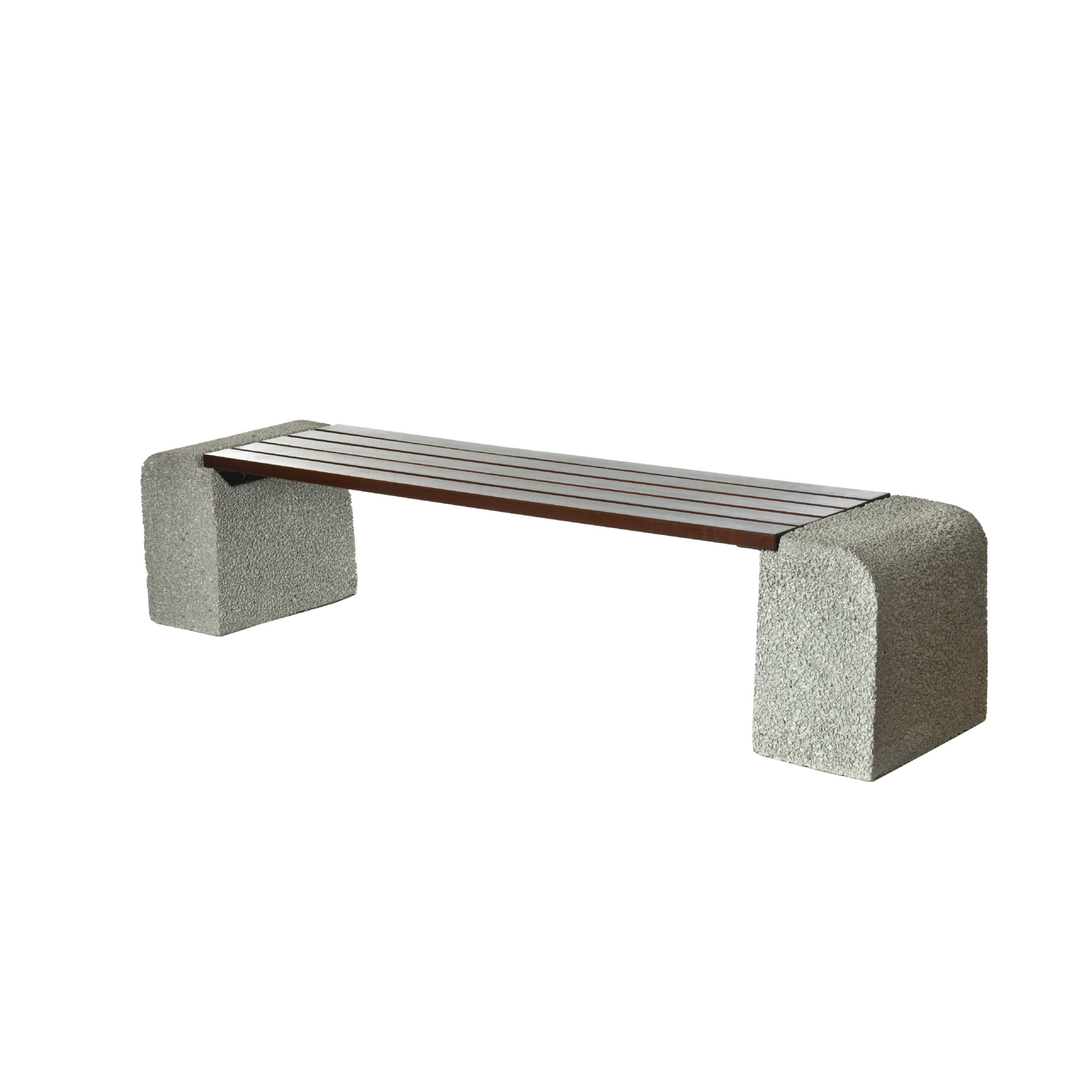 Concrete bench without backrest